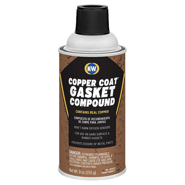 K&w Permanent Metallic Gasket Compound, 9 oz., Copper, Aerosol 401612