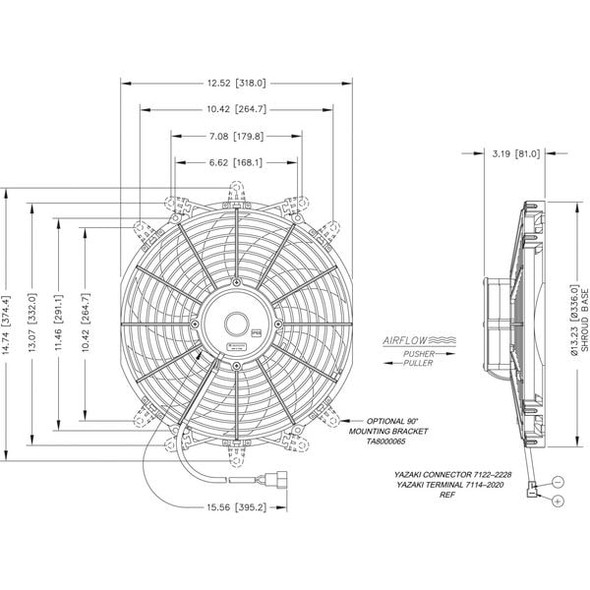 Maradyne Cooling Fan,Reversible,12 in. dia.,12VDC M122K