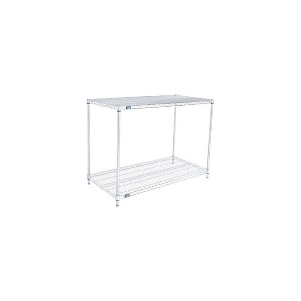 Nexel 2 Shelf Stainless Steel Wire Shelving Unit Starter 48""W x 21""D x 34""H
