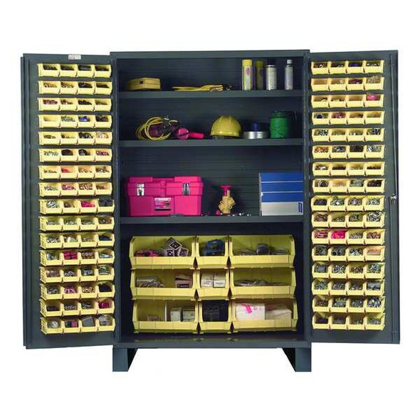 Durham Mfg Bin Cabinet,78"x48"x24",Gray,137YlwBns JC-137-3S-95 Durham Mfg Bin Cabinet,78"x48"x24",Gray,137YlwBns JC-137-3S-95