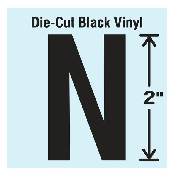 Stranco LetterLabel,Vinyl,2inH,1-1/4inW,PK10 DBV-2-N-10