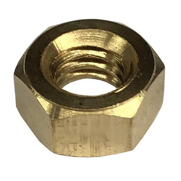 Heavy Hex Nut, 5/8"-11, Brass, Not Graded, Plain, 39/64 in Ht, 5 PK