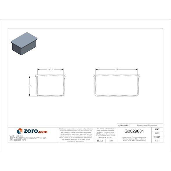 Quazite Underground Enclosure,8000 lb.,21-1/4"L PG1324Z80112