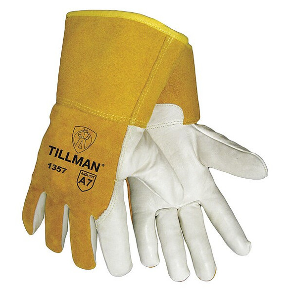 Tillman 1357 Gloves, Straight Cuff, Wing Thumb, Premium Cowhide, S, 1 PR 1357S