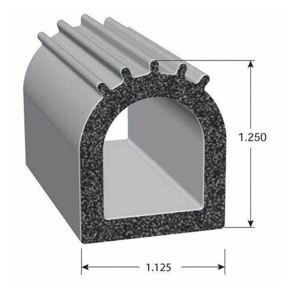 Trim-Lok Seal, EPDM Rubber, Black, 25 ft L X2492BT-25