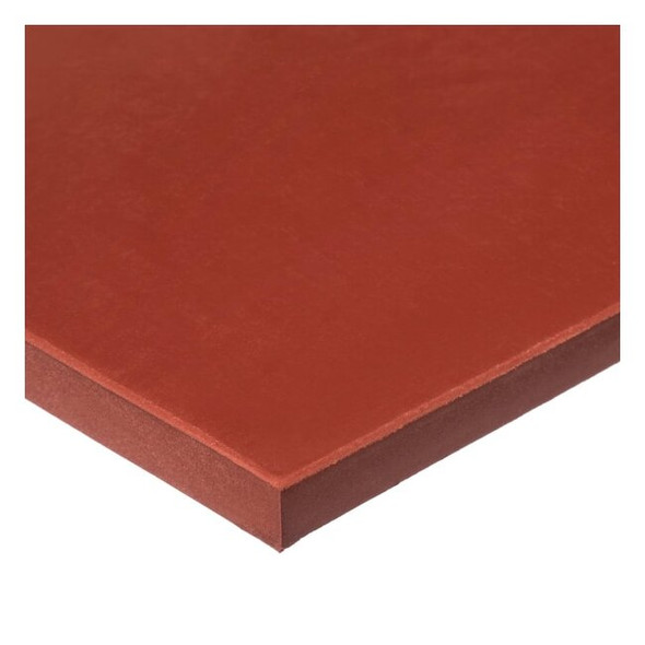 Silicone Rubber Strip w Adhesive, 60A, 1/8"T x 1"W x 10 Ft L