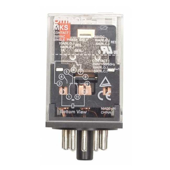 Omron Plug-In, General Purpose Relay, Octal, 10 A, 8 Pins, Plug-in MKS2PDC24