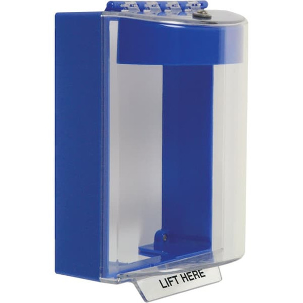 Universal Stopper Cover, Polycarbonate, Surface Mount, 5 1/2 in W x 8 1/8 in H x 4 in D, Blue