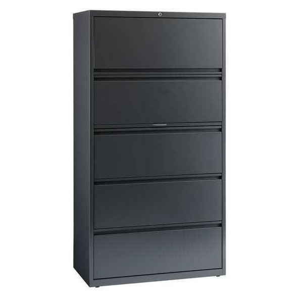 Hirsh 36" W 5 Drawer Lateral File Cabinet, Charcoal,  A4/Legal/Letter 17641