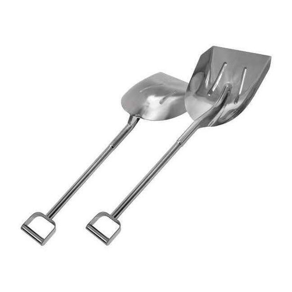 Hygienic Shovel, Stainless Steel Blade, Silver Stainless Steel Handle