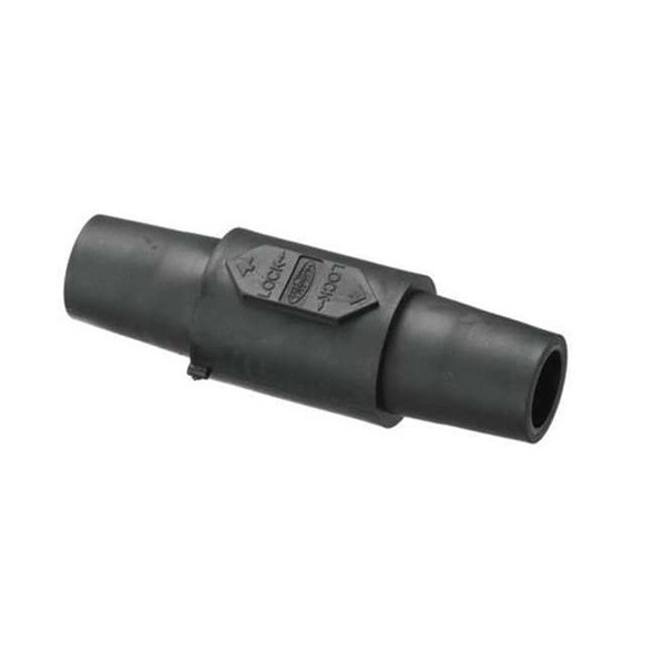 Hubbell Wiring Device-Kellems Double Connector,300/400A,Black HBLDFBK