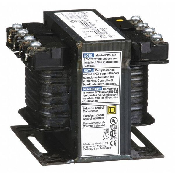Square D Control Transformer, 100 VA, Not Rated, 120V AC, 240/480V AC 9070T100D1