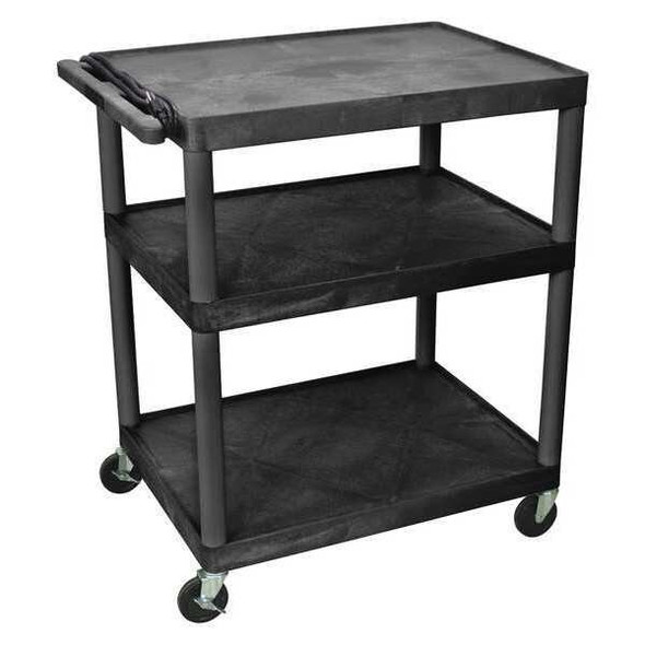 Shelf Cart, Molded Plastic (Shelf), 400 lb Load Capacity, 3 Shelves