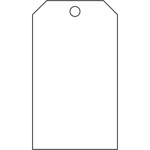 Brady Blank Shipping Tag, Polyester, 5-3/4" H x 3" W, White, Rectangle, 25 PK 65372