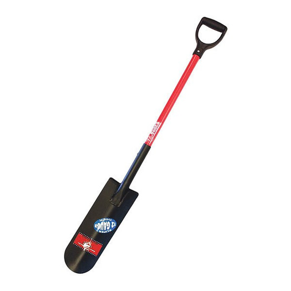 Bully Tools Drain Spade Shovel, 12 ga. Steel Blade, Fiberglass Handle 82535