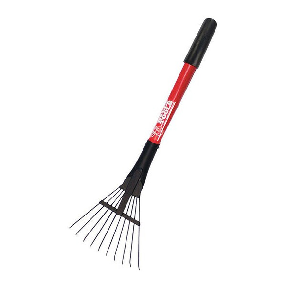 Bully Tools 8 in Shrub Rake, 10 Tines, 27 in L Fiberglass Handle 92319