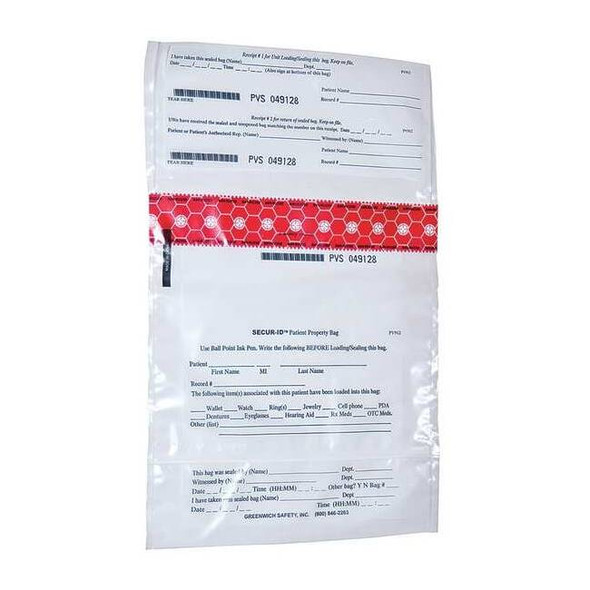 Secur-Id Personal Property Bag,9 x 10 In,PK250 PVS912