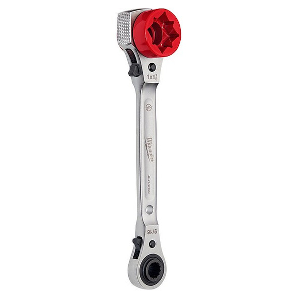 Lineman's 5in1 Ratcheting Wrench with Milled Strike Face