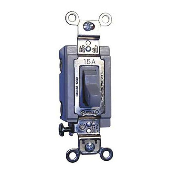 Wall Swtch, 3-Way, 120/277V, 15A, Gray, Toggl