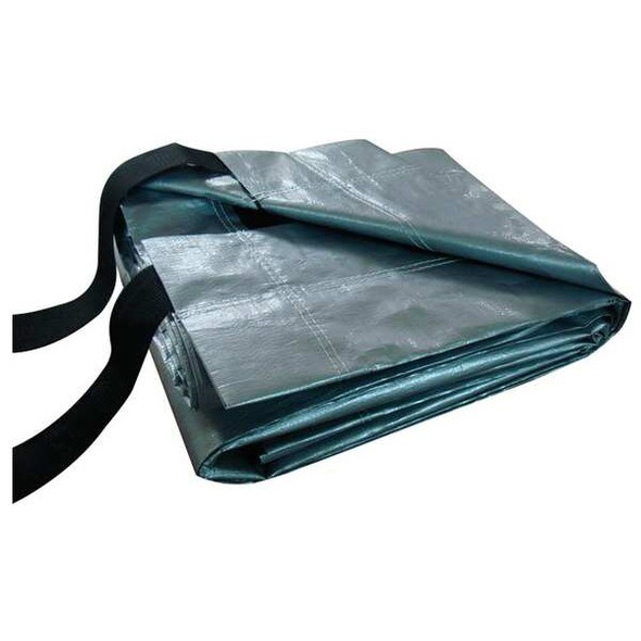 Heavy Duty Tarp, 19 ft 6 in x 47 ft 8 in, 12 Mil, Silver/Black, Polyethylene