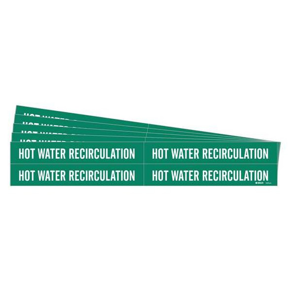 Brady Pipe Marker,Hot Water Recirculation,PK5 7375-4-PK Brady Pipe Marker,Hot Water Recirculation,PK5 7375-4-PK