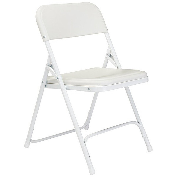 National Public Seating Folding Chair, Plastic, White,PK4 821
