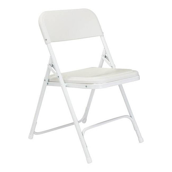 National Public Seating Folding Chair, Plastic, White,PK4 821