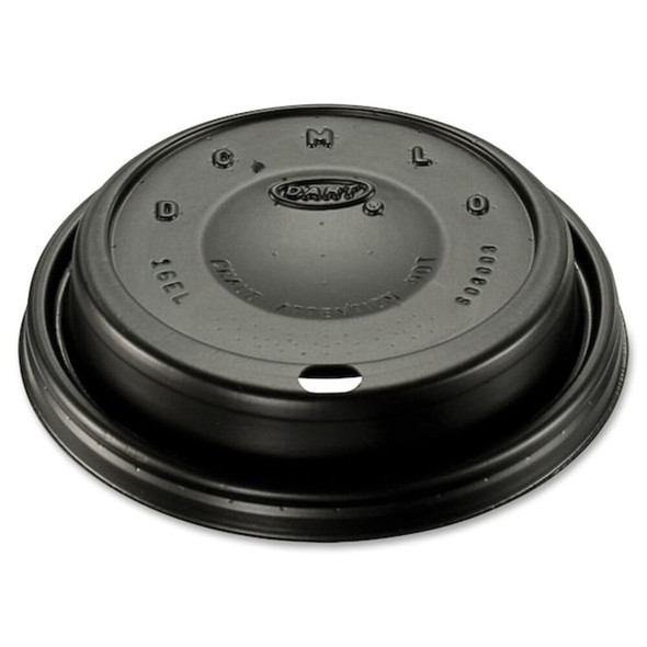 Dart Lid for 12 to 24 oz. Hot Cup, Dome, Sip Through, Black, Pk1000 16ELBLK