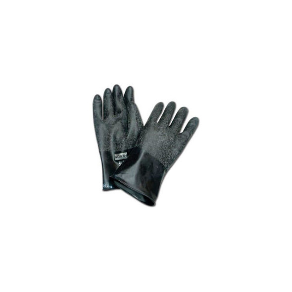 Honeywell Chemical Resistant Gloves Rough Grip Butyl 13 Mil Thick Size 10 Black
