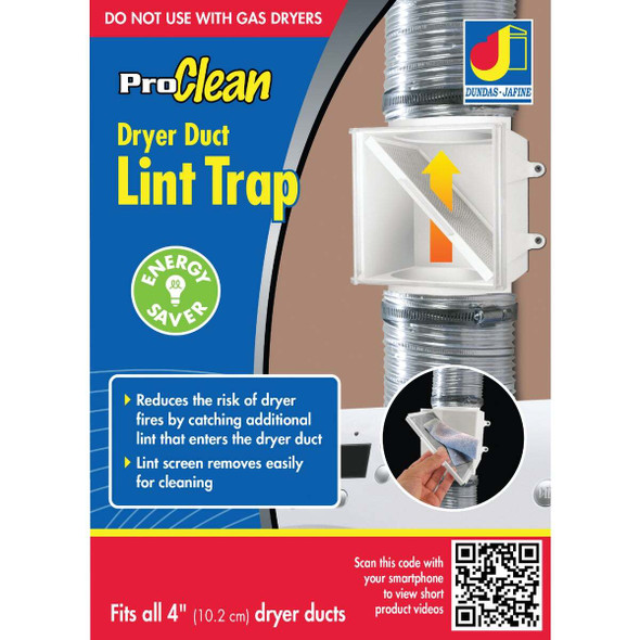 ProClean Plastic Dryer Duct Lint Trap PCLT4WZW