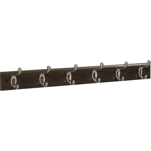 Stanley 27 In. Satin Nickel/Walnut Hook Rail S827-113