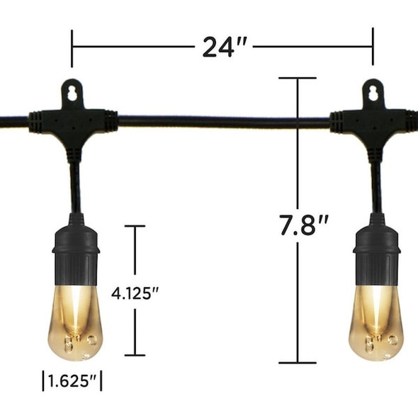 Enbrighten Cafe Lights,48 ft.,24 Bulb 35631