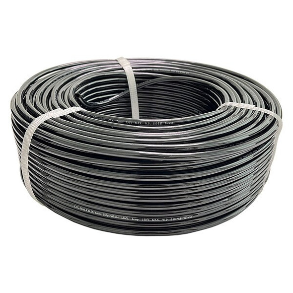 Manufacturer Varies Tubing,4mm ID x 6mm OD,250 Ft,Black 806FJ8