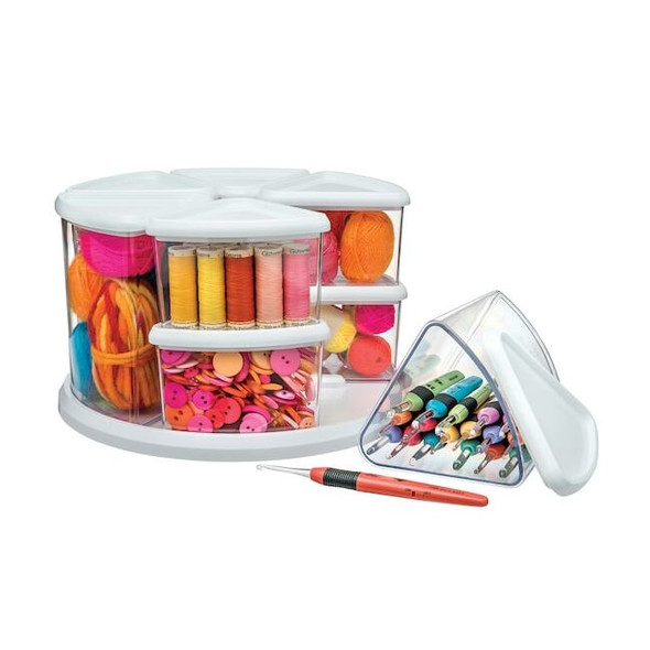 Deflecto Canister Carousel Organizer,White 3901CR
