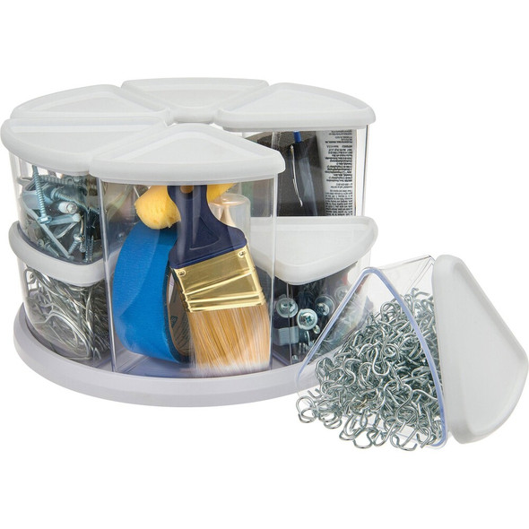 Deflecto Canister Carousel Organizer,White 3901CR