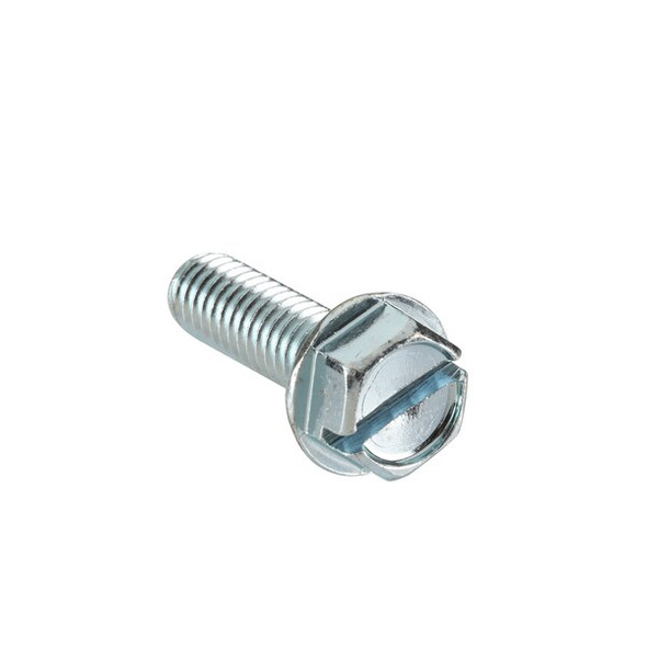 5/16"-18 x 1 in Slotted Hex Machine Screw, Zinc Plated Steel, 1250 PK