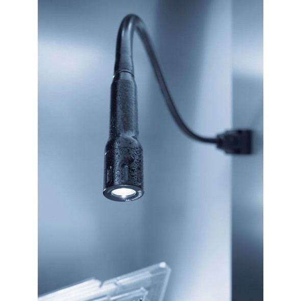 Waldmann Task Light,Gooseneck,3 W,Black 112385M10
