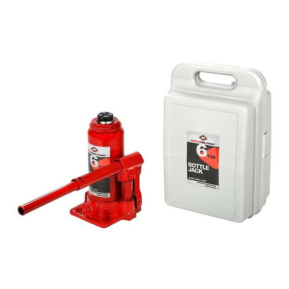 American Forge & Foundry Bottle Jack,6 ton,Max Lift 16" H 3506C