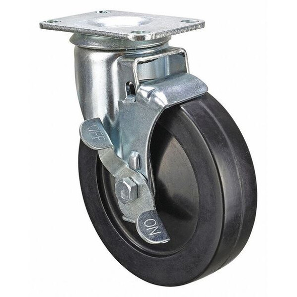Swivel NSF-Listed Plate Caster w/Brake,240 lb,NSF-Listed Plate Type B