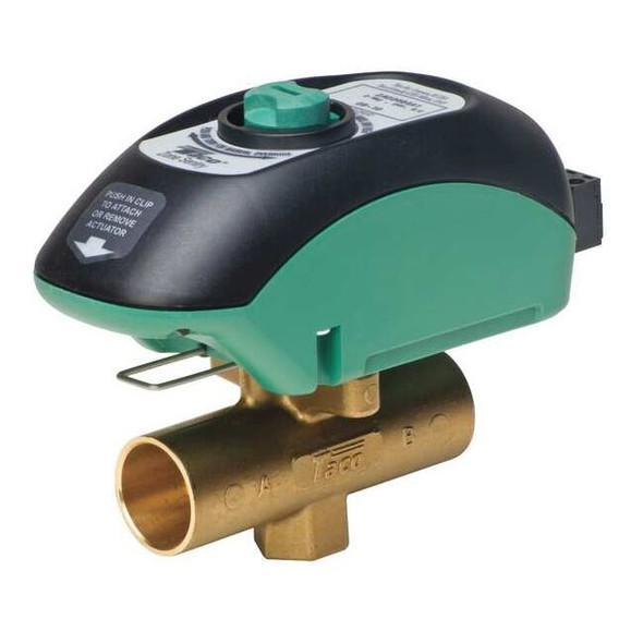 Taco Motorized Zone Valve,NC,Brass,1 in Sweat Z100C2-2