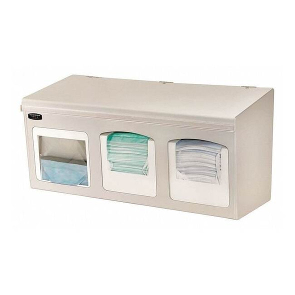 Bowman Dispensers Face Mask Dispenser,3 Compartments,Beige FM001-0212