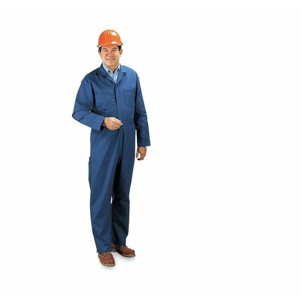 CT10 Coverall, Cotton/Polyester, 7.25 oz Fabric Weight, 34 in Inseam, Navy, 48 Long