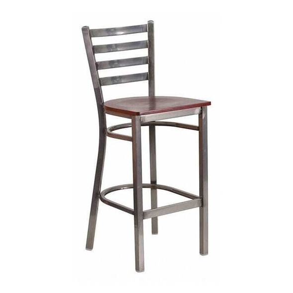 Barstool,Ladder Back,Clr w/Mahogany Sea