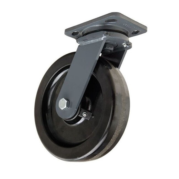 Hamilton Plate Caster,Swivel,Phenolic,8 in.,1400 lb,Blk S-WH-8P-4SL-IB