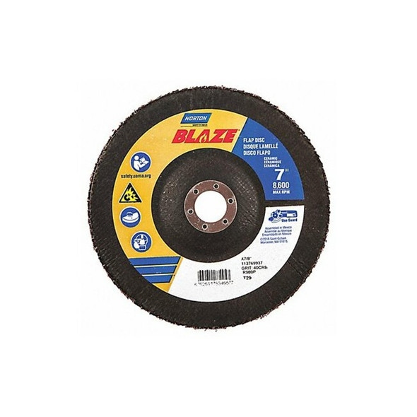 Norton Abrasives Arbor Mount Flap Disc,7in,40,Coarse 66261183495
