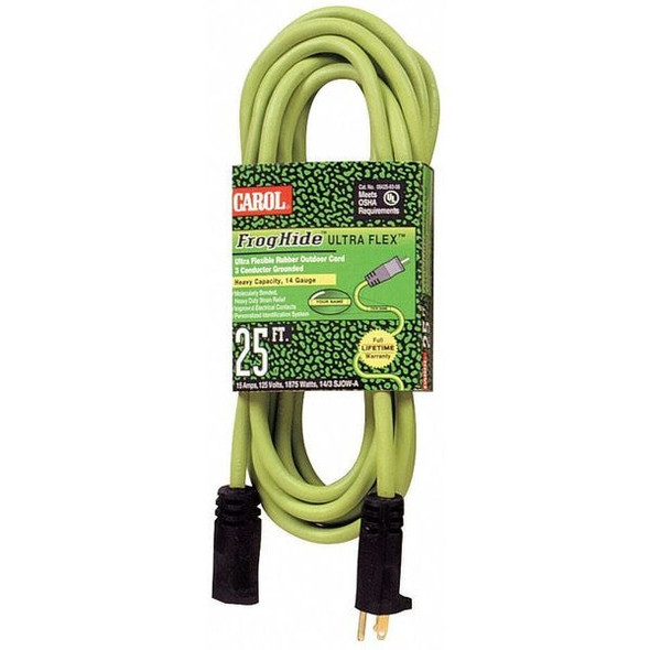 Carol Extension Cord,25ft,12Ga,15A,SJOW,Grn 06225.61.06L