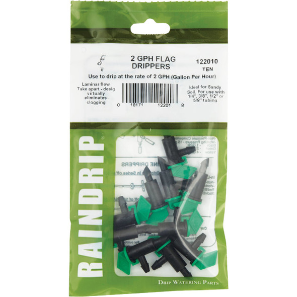 Raindrip 2 GPH Flag Dripper (10-Pack) 122010B 702850
