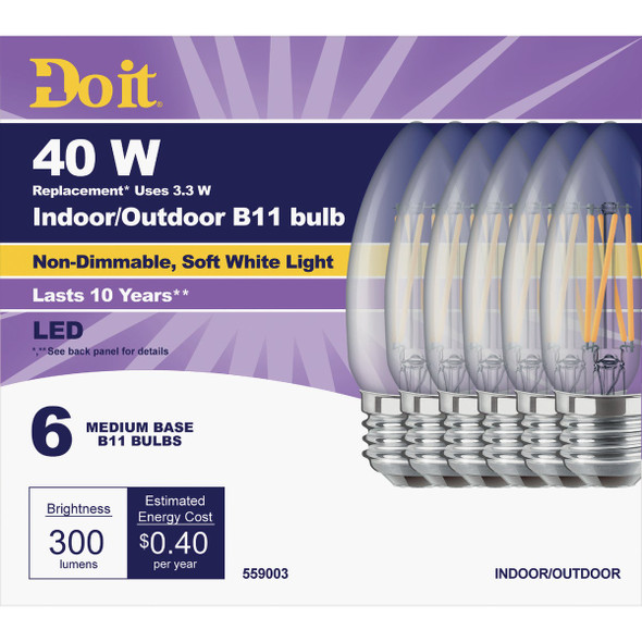 SIM Supply, Inc. 6pk 40wb11sw T20led Bulb 362228