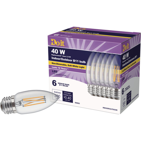 SIM Supply, Inc. 6pk 40wb11sw T20led Bulb 362228 559003