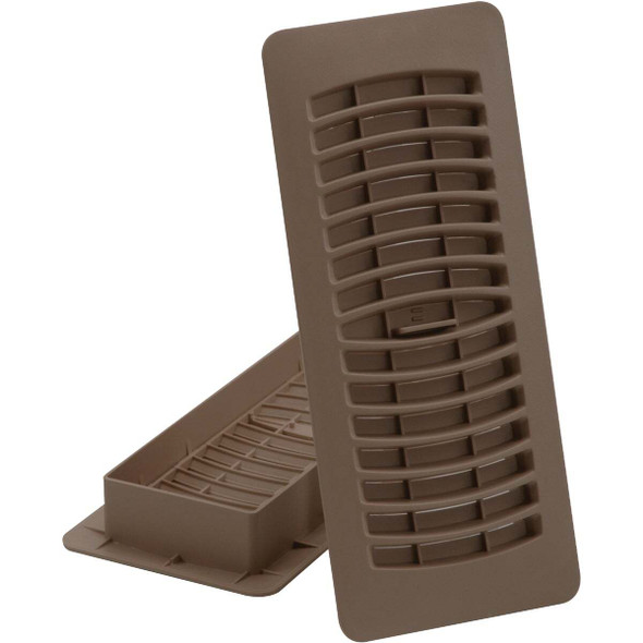 Imperial 4 In. x 12 In. Brown Plastic Louvered Floor Register RG1460